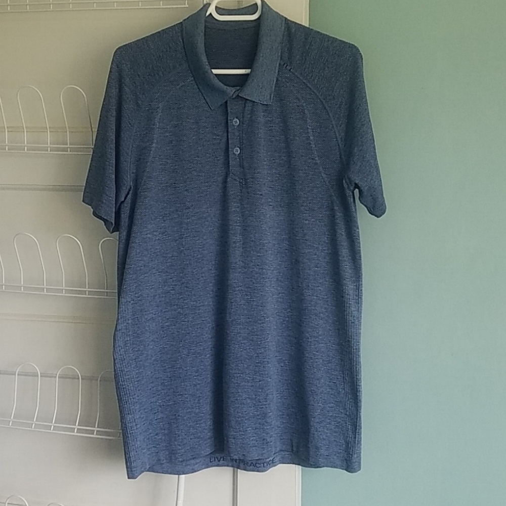 Lululemon Athletica Technical Polo Short Sleeve Shirt Metal Vent Active Run